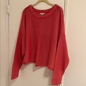 American Eagle Outfitters Coral Crew Neck Sweater